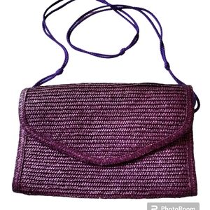 Vintage straw‎ bag purple